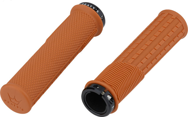 Peaty's Monarch Grips Knurl Lock-On Handlebar Grips - mango/thin