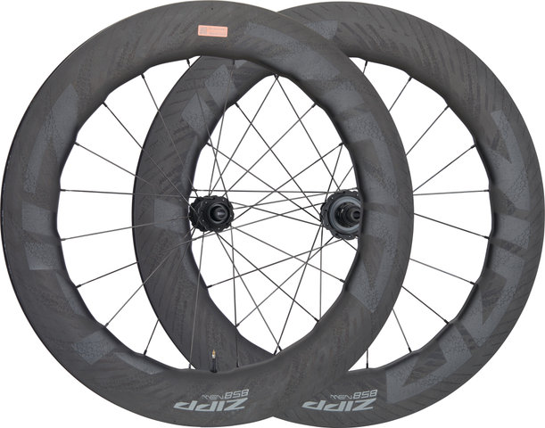 Zipp 858 NSW Carbon Tubeless Disc Center Lock Laufradsatz - black/142 mm/100 mm/28"/SRAM XDR/100 mm/SRAM XDR/100 mm/142 mm