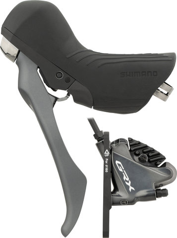Shimano Frein à Disque GRX BR-RX810 + ST-RX810-LA Remote - noir-gris/Roue avant/Gauche (spécifique au côté)