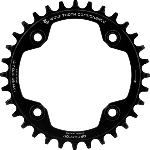 Wolf Tooth Components 96 BCD Symmetrical Chainring for Shimano Compact Triple - black/32 