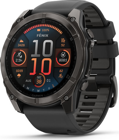 Garmin fenix 8 AMOLED Sapphire Titanium GPS 51 mm Multisport Smartwatch - black-carbon gray