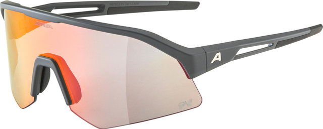 Alpina Sonic HR QV Sports Glasses - midnight grey matt | quattro/varioflex rainbow mirror
