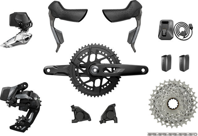 SRAM Grupo Rival E1 AXS HRD FM 2x12 velocidades 35-48 - 172,5 mm/10-36/Soldadura