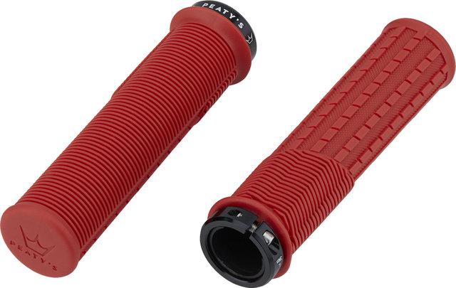 Peaty's Monarch Grips Mushroom Lock-On Handlebar Grips - red/thin