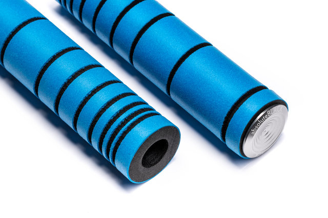 absoluteBLACK Puños de manillar Premium Silicone Dual Density Enduro - fluo blue | 130 mm