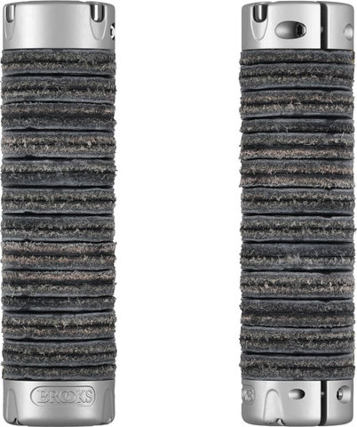Brooks Plump Leather Handlebar Grips - black | 130 mm