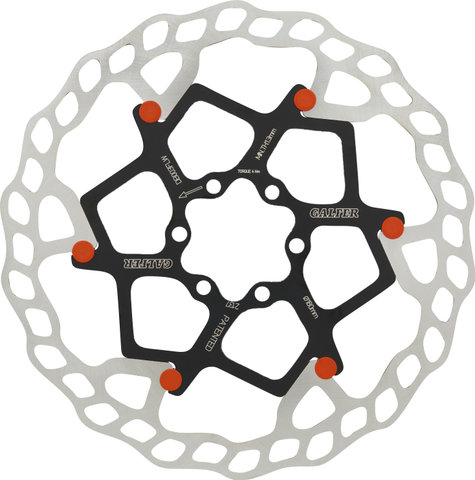 GALFER Floating Disc Wave 1.8 mm MTB 6-bolt Brake Rotor - silver-black-orange/180 mm
