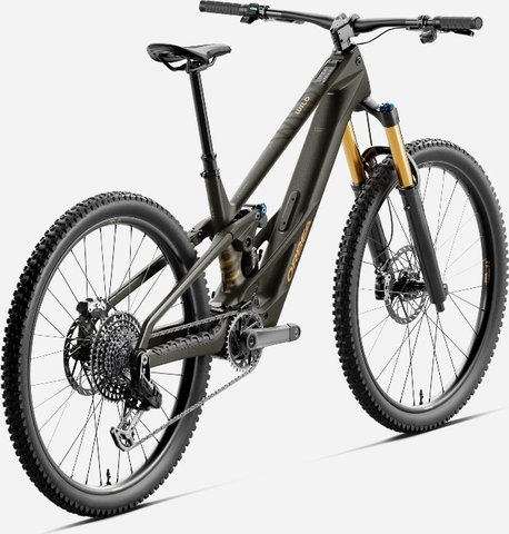 Orbea Vélo tout-terrain électrique WILD LT M20 Mullet Carbone 29" / 27,5" - magic gold carbon view-titan gold | S | 29" (avant), 27,5" (arrière) | 44 mm | 170 mm