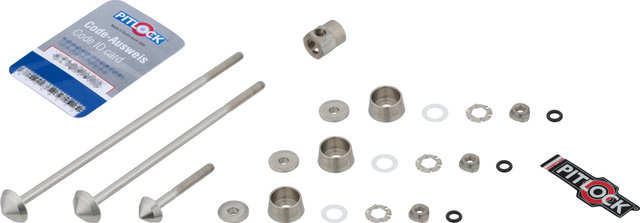 Pitlock Locking Skewer Set 02 for Front Wheel + Rear Wheel + Seatpost - silver