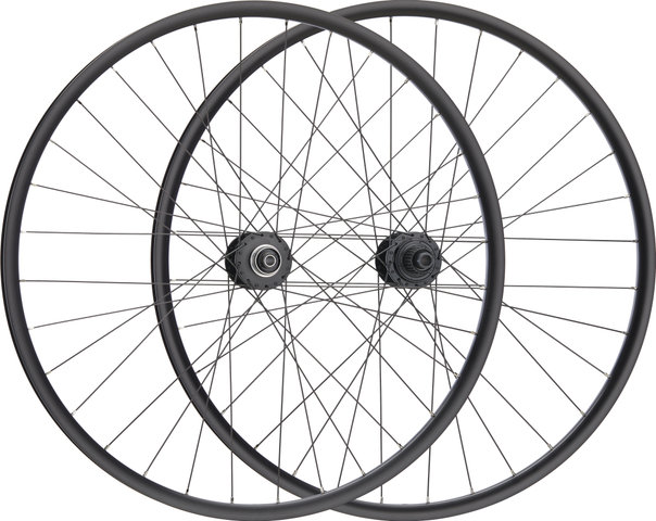 bc basic Urban Deore Disc Center Lock P-22 28" Laufradsatz - schwarz/28" Satz (VR 12x100 Dynamo + HR 12x142) Shimano Micro Spline