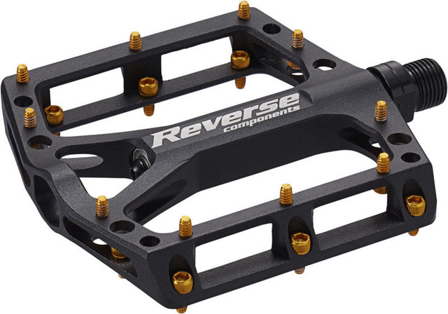 REVERSE Components Black One Platform Pedals - black-gold/100 mm/100 mm