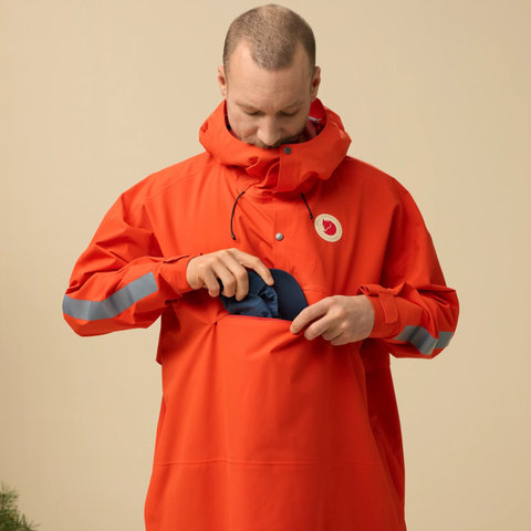 Fjällräven Poncho Hoja Rain Fox - flame orange | L/XL