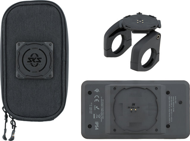 SKS Compit+ Smartphone Mount w/ +Com/Unit Power Bank & Com/Smartbag - black