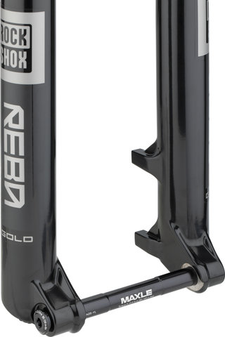 RockShox Reba Gold Isolator – 2-position remote 29" suspension fork - gloss black | 100 mm | 44 mm | 29" | 1 1/8" - 1,5" tapered | 15 mm Thru Axle | 110 mm