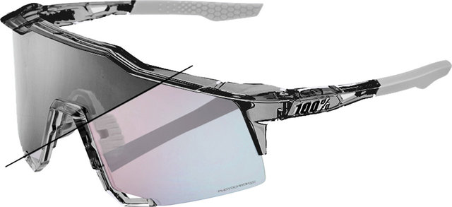 100% Speedcraft Photochromic Sports Glasses - polished translucent grey | rose gold mirror photochromic