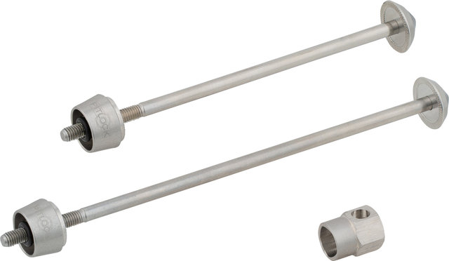 Pitlock Locking Skewer Set 03 for Front Wheel + Rear Wheel - silver