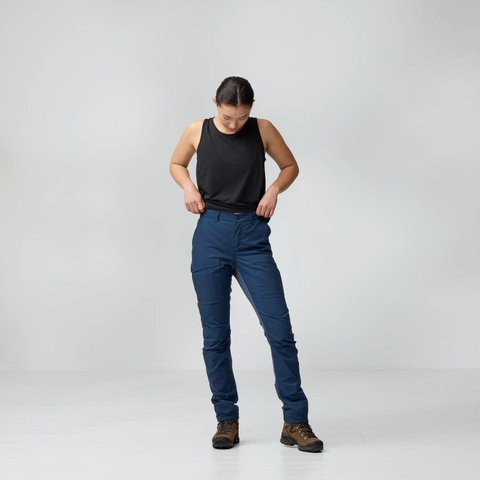 Fjällräven Pantalon femme Abisko Hybrid Trail - navy | XXS