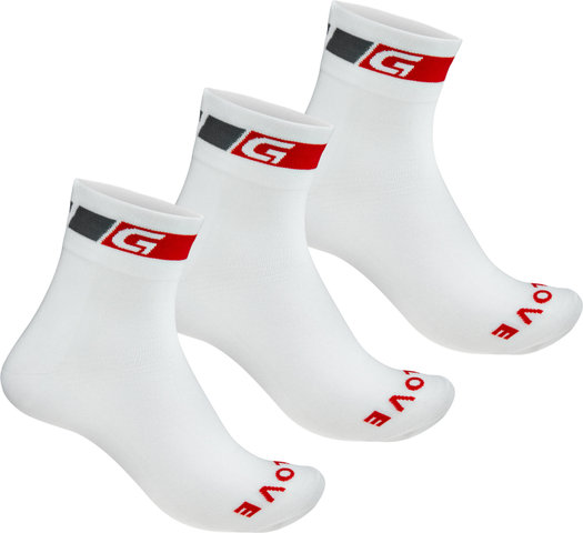 GripGrab Classic Regular Cut Socks 3-Pack - white/41 - 44