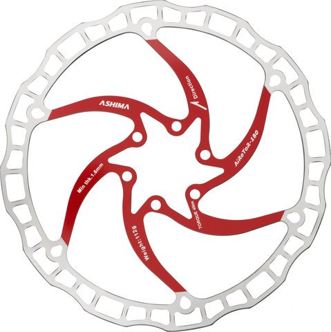 ASHIMA AiRoToR ARO-08 6-Bolt Brake Rotor - red/180 mm