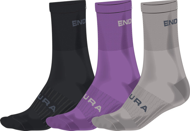 Endura Coolmax Race II Women's Socks - 3-Pack - end purple | 37 - 42
