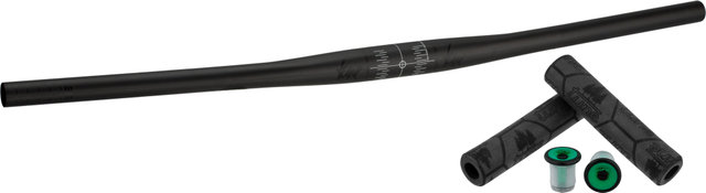 tune Set de manillar MTB Flatbar Carbon - negro-verde cardenillo | 780 mm | 780 mm