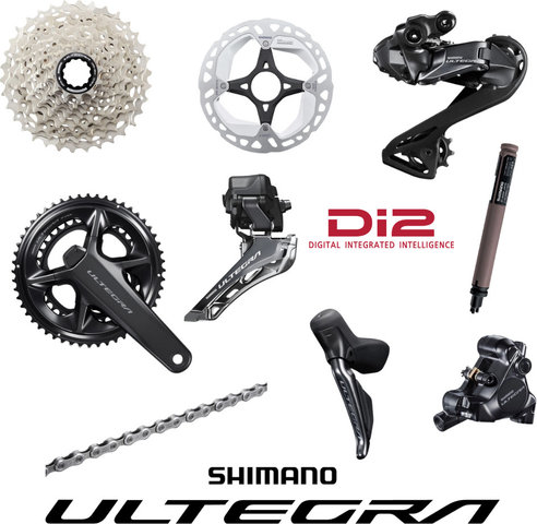 Shimano Ultegra Di2 R8150 Powermeter Group 2x12 - anthracite | 11-34 | 160,0 mm | Braze-on | 36-46