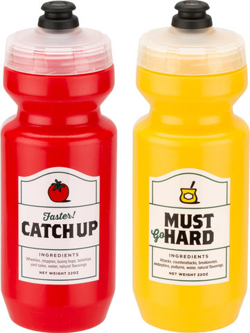 SPURCYCLE Catchup 650 ml + Must Go Hard 650 ml Bottle Set - red-yellow/650 ml