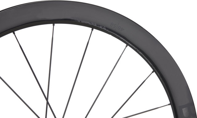 Black Inc 48|58 Disc Center Lock Carbon 28" Laufradsatz - black label/28"/Non Boost/Non Boost/100 mm/142 mm/Shimano Road/142 mm/100 mm/Shimano Road/100 mm