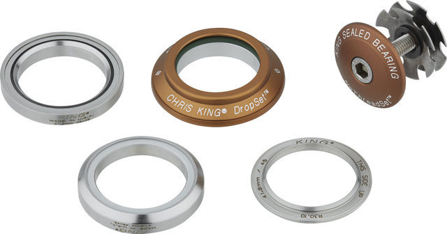 Chris King Juego dirección DropSet 4 IS42/28,6-IS42/30 GripLock- M. f. producción - matte bourbon/IS42/28,6 - IS42/30