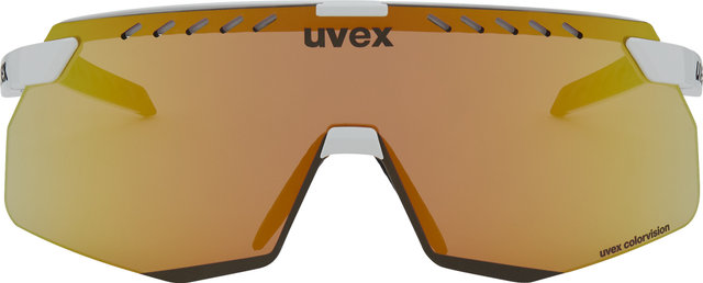 uvex pace stage S CV Sportbrille - white matt/mirror yellow