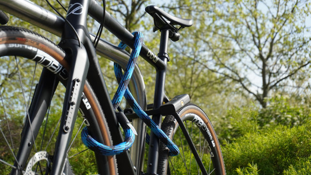 tex-lock Eyelet chain lock + D-lock shackle lock - morpho blue