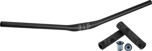 tune Kit de Guidon Courbé en Carbone MTB Low Riser - schwarz silber | 780 mm | 780 mm