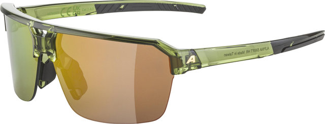 Alpina Swift HR Sports Glasses - green transparent gloss | mirror gold