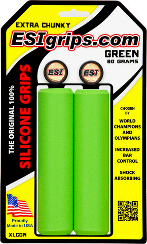 ESI Extra Chunky Silicone Handlebar Grips - green/130 mm