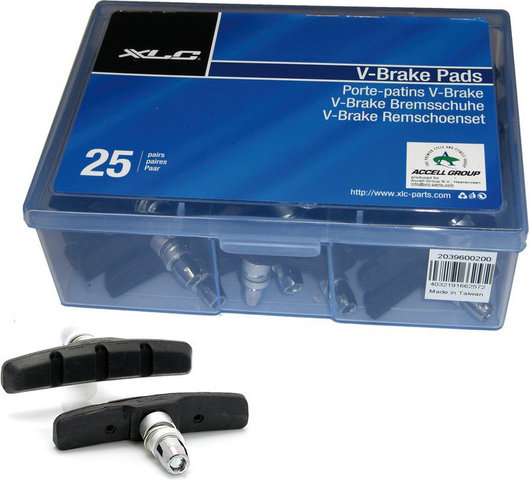 XLC Bremsschuhe BS-V01 für V-Brake 25 Paar - Werkstattverpackung - schwarz