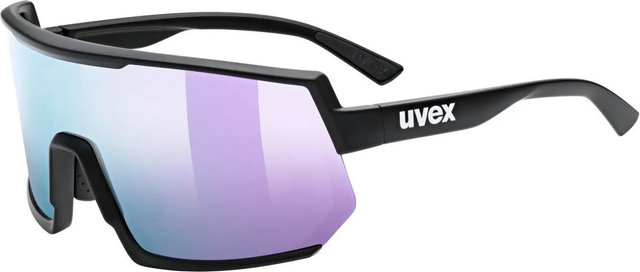 uvex sportstyle 235 sports glasses - black matte | mirror lavender