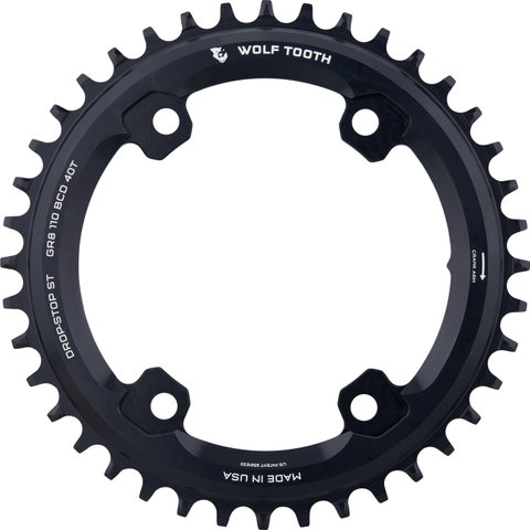 Wolf Tooth Components 110 BCD Asymmetric 4-arm Chainring Shimano GRX for HG+ 12-speed Chain - black/40 