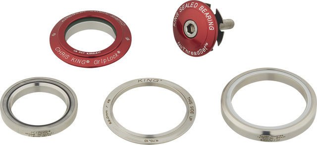 Chris King DropSet 5 IS42/28,6 - IS52/40 GripLock Steuersatz - red/1 1/8" - 1,5" tapered/IS42/28,6 - IS52/40