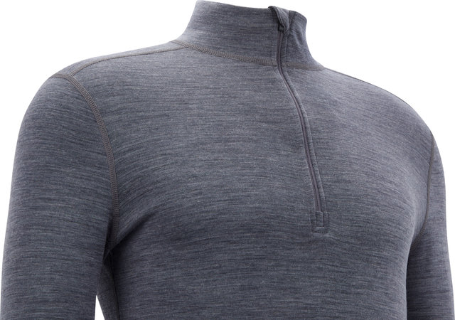 GripGrab Merino Bamboo 1/2 Zip Long Sleeve Base Layer - grey/M