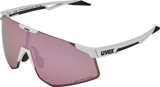 uvex Lunettes de Sport pace perform S CV - white mat/pushy pink