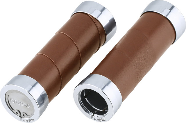 Brooks Slender leather handlebar grips for twist shifters on both sides Mod. 2023 - honey/100 mm