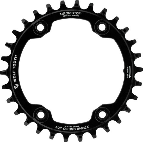 Wolf Tooth Components 96 BCD Kettenblatt für Shimano XTR M9000 / M9020 - black/30 Z