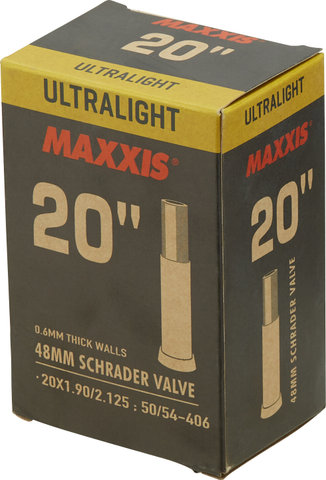 Maxxis UltraLight 20" Inner Tube - black/Schrader Valve (AV)/48-406 to 54-406/48 mm
