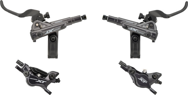 Shimano XT v+h Set Scheibenbremse BR-M8120 / BR-M8100 mit Resinbelag J-Kit - schwarz/Set/links/rechts (seitenspezifisch)
