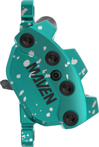 SRAM Maven Ultimate Stealth Expert Kit f+r Set Disc Brake - black-teal splatter/Flip-Flop (non-side-specific)/Set