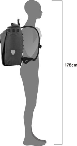 ORTLIEB Vario Urban QL2.2 Rucksack-Fahrradtasche Hybrid - pepper/20 l
