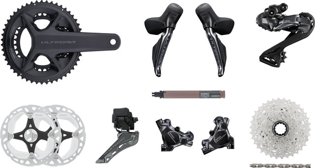 Shimano Ultegra Di2 R8150 Groupset 2x12 - anthracite/34-50/11-34/without/172,5 mm/Braze-on