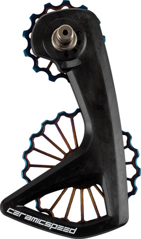CeramicSpeed OSPW RS 3D Titanium derailleur pulley system for Shimano R9250/R8150 - oil slick | 13 teeth (guide pulley), 19 teeth (tension pulley)