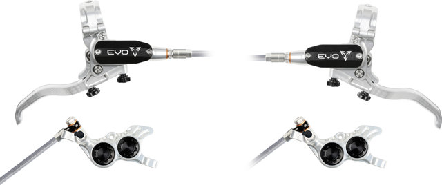 Hope Juego de Frenos de Disco EVO GR4 con latiguillo de acero trenzado - silver-black | Set | left/right (side-specific)