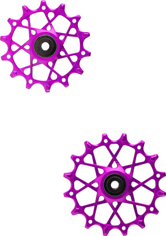Garbaruk Juego de poleas de cambio de 14 + 16 dientes para SRAM Eagle Transmiss - violet | 14 dientes (polea guía), 16 dientes (polea tensora)